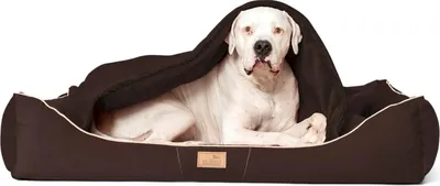 Produktbild von tierlando® Orthopädisches Hundebett RUDOLPH inkl. Schonbezug mit Hundedecke - Größe: 100x90cm | Farbe: 01 Braun