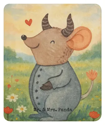 Produktbild von Mr. & Mrs. Panda Heimdecke Stier Astrologie Design 130 x 155 cm - Weiß - Geschenk, Geburtstagsgeschenk, Tagesdecke, Tierkreiszeichen, Kuscheldecke, Decke, Winterdecke