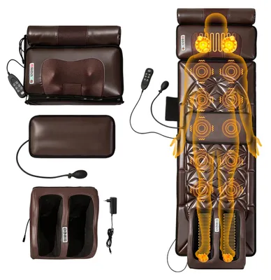 Produktbild von Ganzkörper-Massagematte - Faltbare Massagematte - 9 Modi - 3 Wärmestufen - Für Nacken, Schultern, Rücken, Taille, Hüften, Beine und Füße