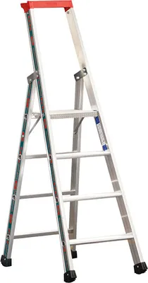 Produktbild von Euro-Profi Alu Stufenstehleiter Mod. S32577 - Stufenanzahl: 4, Länge: 1,65 m