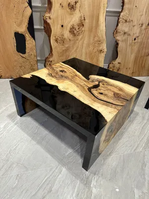 Produktbild von Couchtisch Epoxidharz Kaffeetisch Massiv Tische Holz Beistelltisch Epoxid Tisch
