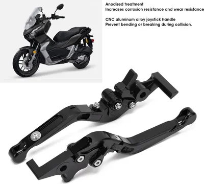 Produktbild von 2 Stück Motorrad-Bremskupplungshebel, verstellbar, CNC-Aluminiumlegierung, Ersatz für ADV150 2019-2021, Schwarz