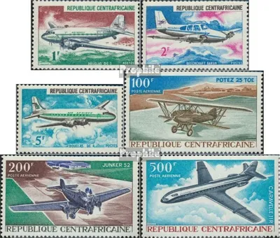 Produktbild von Briefmarken Zentralafrikanische Republik 1967 Mi 144-149 (kompl.Ausg.) postfrisch Flugzeuge