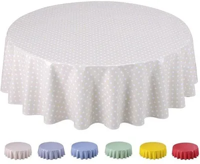 Immagine prodotto di Tovaglia idrorepellente e resistente - Ø 140 cm con piccoli pois