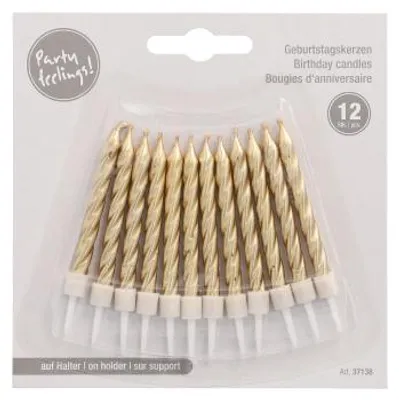 Produktbild von Geburtstagskerzen auf Halter 6 cm gold