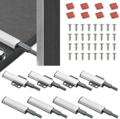 Produktbild von Unyqoos® Unsichtbares Push-to-Open Drucköffner-Set mit Magnetverschluss für Schranktüren, Edelstahl & hochwertiger Kunststoff