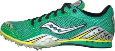 Produktbild von Saucony Velocity Spike 3 Spikeschuhe Laufschuhe Grün/Schwarz/Silber/Gelb, Schuhgröße:Eur 44.5