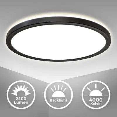 Obrázok produktu pre LED stropné svietidlo Ultra Flat Panel stropné svietidlo nepriame svetlo chodba 18W čierna