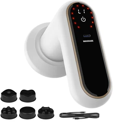 Produktbild von Elektrischer Anti-Cellulite-Massager, wiederaufladbar ,mit Wärme, 5 Köpfen, 6 Stufen, 3 Modi – für Lymphdrainage, Körperformung & Muskelentspannung