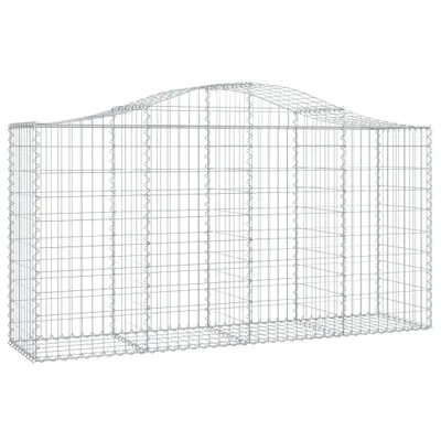 Image de vidaXL Gabion avec arche haute 200x50x100/120 cm Fer galvanisé