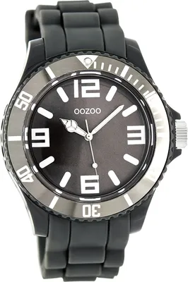Produktbild von Oozoo Armbanduhr dunkelgrau Silikon Vintage Series Analog-Quarzuhr UOC4173A