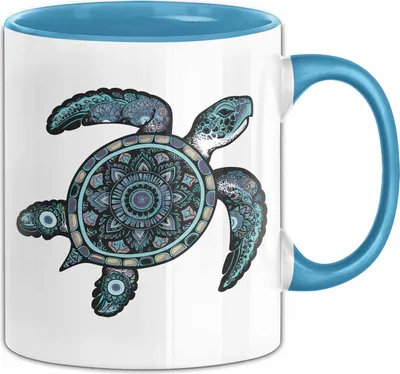 Produktbild von Schildlkröten Tasse Geschenk Grafik (Blau)