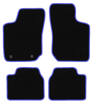 Produktbild von Velours-Fußmatten für Opel Tigra A 1994-2002 (Coupé) – 4-tlg, Schwarz/Blau, passgenau – Wielganizator CARLUX