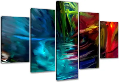 Obrázek produktu pro Obraz 200 x 100 cm na plátně abstraktní barevné 6315 - Obrazy/nástěnný obraz/umělecký tisk je připraven zarámovat