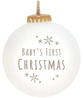 Produktbild von Kugel weiß Babys 1. Weihnachten 85 mm