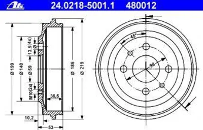 Produktbild von ATE Bremstrommel 24.0218-5001.1