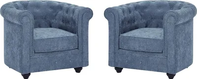 Produktbild von 2er-Set Sessel - Stoff - Blau - CHESTERFIELD