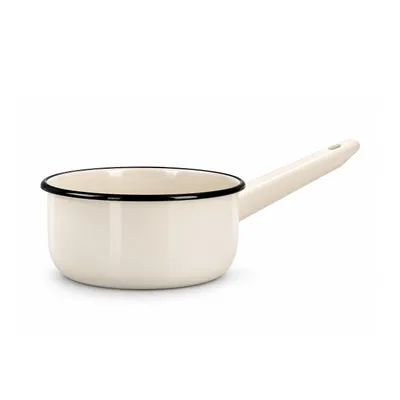 Produktbild von Kuketo | Emaille Milchtöpfe 1,5 l – Stieltopf mit Griff – Induktion Gas Elektro Camping – Robust & langlebig – Klassisches Design für jede Küche