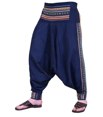 Productafbeelding van Lichte, etnische harembroek "Rishikesh" in boho-stijl, met kleurrijke geweven details