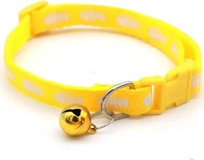 Productafbeelding van Halsband voor kittens/katten, visgraatmotief, 1x19-32 cm, geel