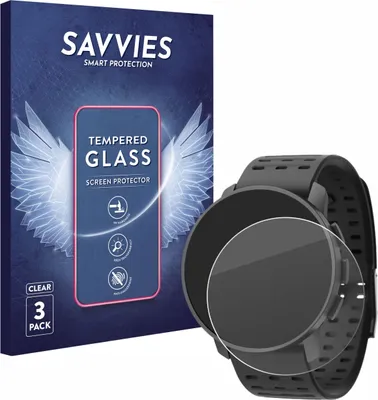 Produktbild von 3x Savvies Schutzglas für Suunto 9 Peak Pro Displayschutz 9H Glas klar transparent