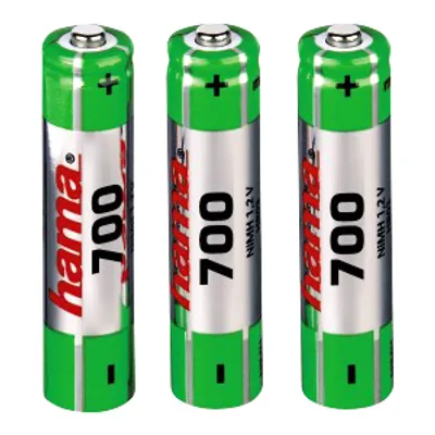 Produktbild von Hama 3x AAA NiMH Batteries, Nickel-Metallhydrid (NiMH), Silber, AAA