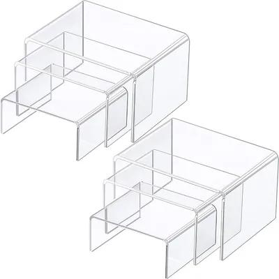 Acryl-Displayständer, 6 Stück, transparent, 3 Größen