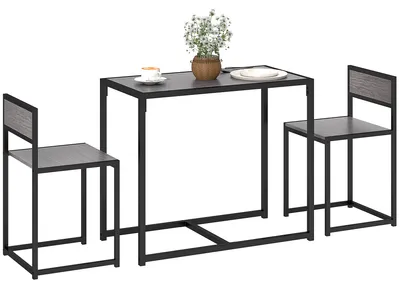 Produktbild von HOMCOM 3-tlg. Essgruppe, Küchentisch mit 2 Stühlen, Esstisch Set für Küche