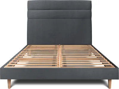 Obrázek produktu pro Postel s čalouněným čelem - sametová látka - 180 x 200 cm