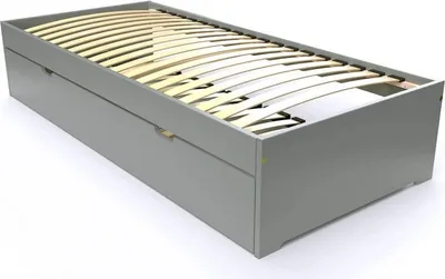 Productafbeelding van Uittrekbaar bed 90x190 Malo, gemaakt van massief hout - Grijs