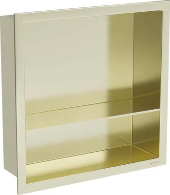 Zdjęcie produktu dla Mexen X-Wall-R półka wnękowa z kołnierzem i półką 30 x 30 cm, złota szczotkowana - 1950303010S