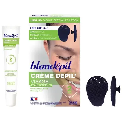 Image de Crème dépilatoire pour le visage Blondepil pour peaux sensibles - 20 ml