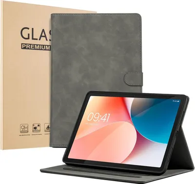 Produktbild von LBH Tablet Schutzhülle + 2x 9H Display Glas für Samsung Galaxy Tab A9+ 2023 11 Zoll Cover Case Schutz Tablet Farbe: Grau
