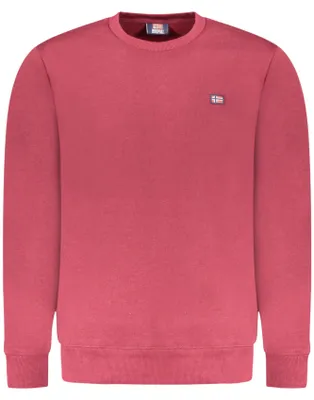 Produktbild von Rotes Herren Sweatshirt: Gefüttert, Rundhals, Applikation - Norwegen 1963