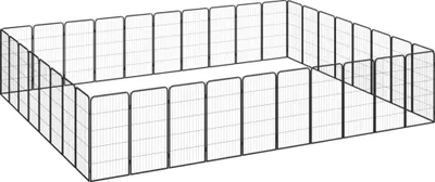 Obrázok produktu pre Ohrádka pre psov 36 panelov čierna 50x100 cm práškovaná oceľ