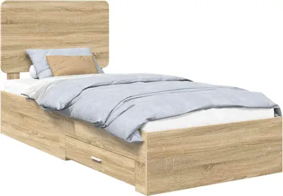 Immagine prodotto di Struttura del letto con testiera Rovere Sonoma 100 x 200 cm