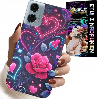 Image de Etui Do Motorola Moto G85 5G - Serce, Róża, Nastoletnie Case + Szkło