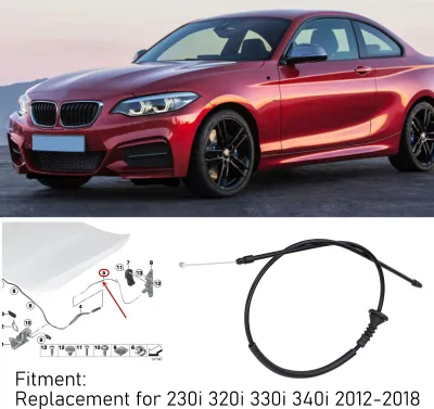 Image de Câble de déverrouillage du capot moteur 51237239239 Remplacement pour 230i 320i 330i 340i 2012-2018