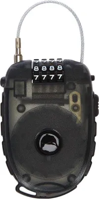 Imagen del producto de Candado de cable con 4 discos numéricos y código de seguridad personal, candado universal para bicicletas de 90 cm