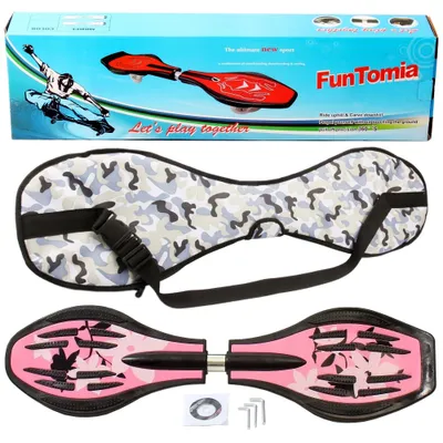 Produktbild von FunTomia® mit LED-Rollen - 1750 - Design pink Blume - Waveboard ORIGINAL
