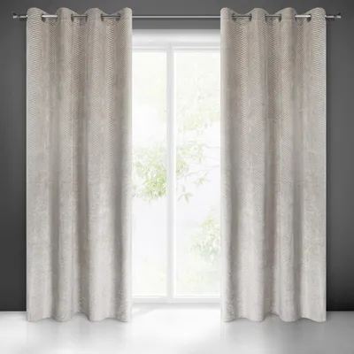 Produktbild von Vorhang LUSSI hellbeige 140x250 cm  Ösen Ösenvorhang