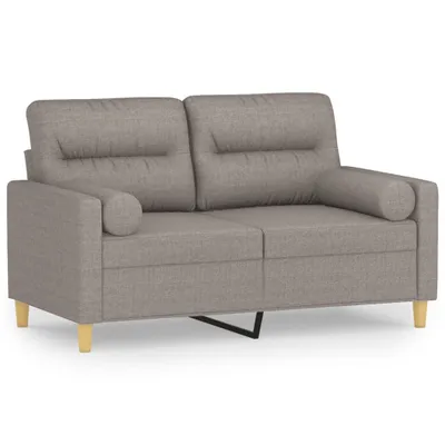 Produktbild von 2-Sitzer-Sofa mit Zierkissen Taupe 120 cm Stoff