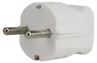Produktbild von Schutzkontakt-Stecker ohne Knickschutz weiß