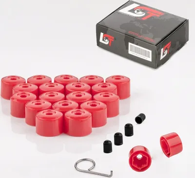 Produktbild von 20x Radschrauben Abdeckkappen Set 17 mm rot für SAAB VOLVO OPEL VAUXHALL