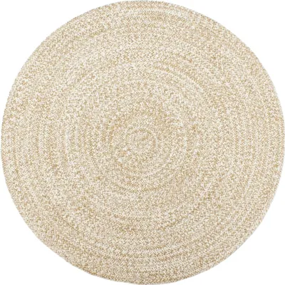 Produktbild von Teppich Handgefertigt Jute Weiß und Braun 210 cm , Designerteppiche Design 2024