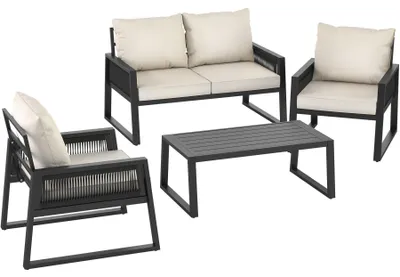 Produktbild von tectake® Aluminium Garten-Lounge Set Captive im Rope-Design
