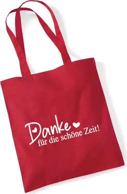 Produktbild von Huuraa Jutebeutel Danke für die schöne Zeit Herzen 10 Liter Classic Red Baumwolle Tasche Geschenkidee