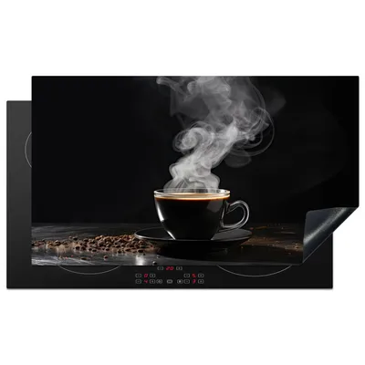 Produktbild von KitchenYeah© Herdabdeckplatte Schwarz - Kaffee , 91x52cm, Küche Deko, Glaskeramikkochfeld Herdabdeckung, Abdeckplatte fùr Kochfeld
