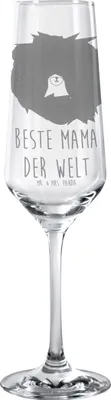 Produktbild von Mr. & Mrs. Panda Trinkglas Bär Königin - Transparent - Geschenk, Mama, Champagnerglas, Teddy, Ist Die Beste, Sektflöte, Mutter, Muttertag, Proseccoglas, Mom, Glas