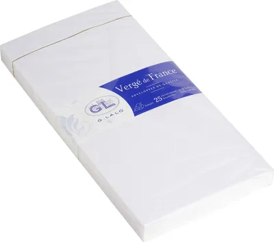 Produktbild von G.Lalo 4x Packung 25 Umschlägen Vergé de France, DL 220x110mm Extra weiß 22750L